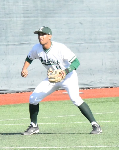 East Los Angeles College sophomore Matthew Sosa led the Husky bats with two singles and two RBIs in an 8-4 win at College of he Desert. (Photo from last season by DeeDee Jackson)