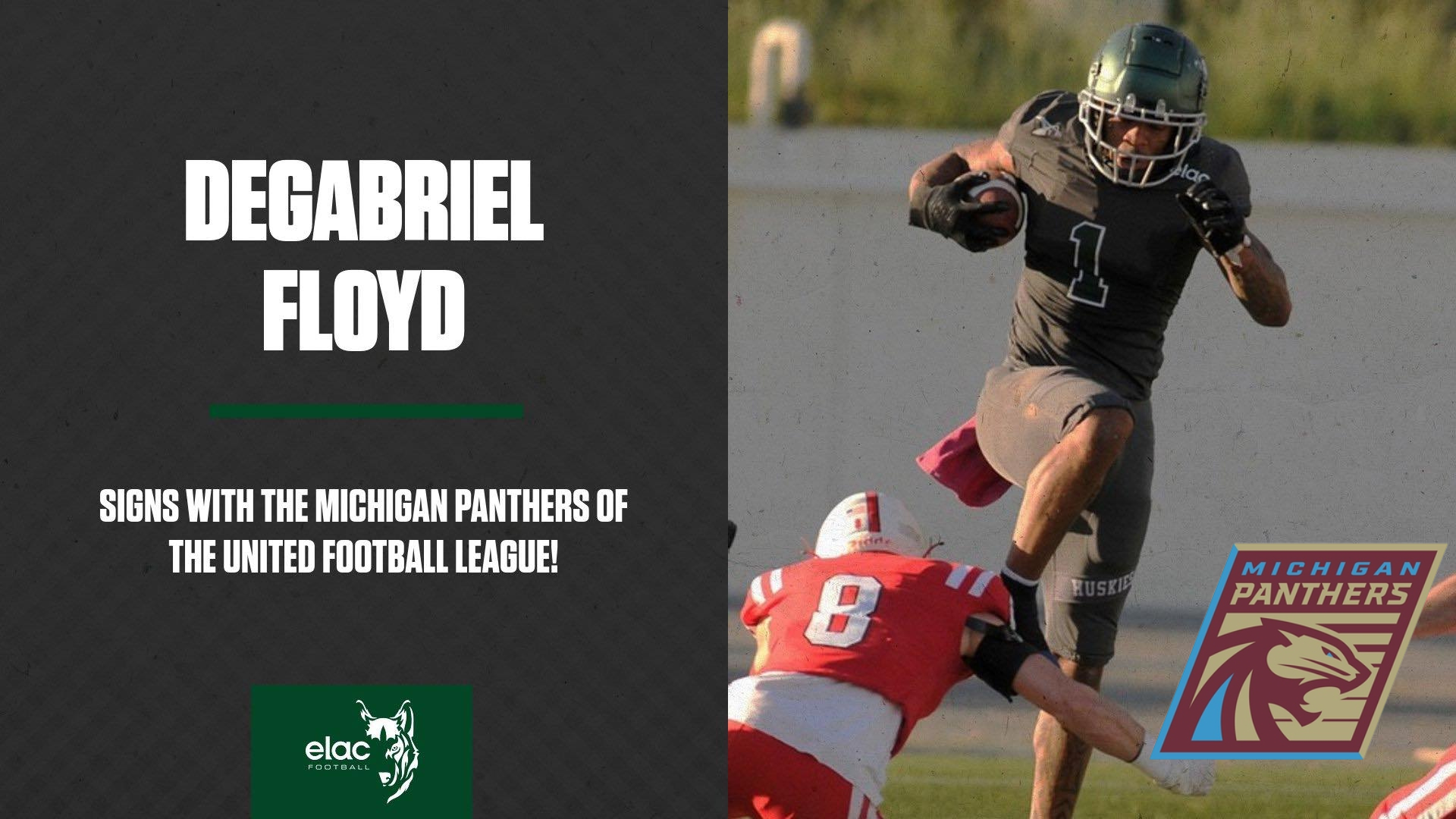 DeGabriel Floyd Makes ELAC History, Signs with Michigan Panthers of the UFL
