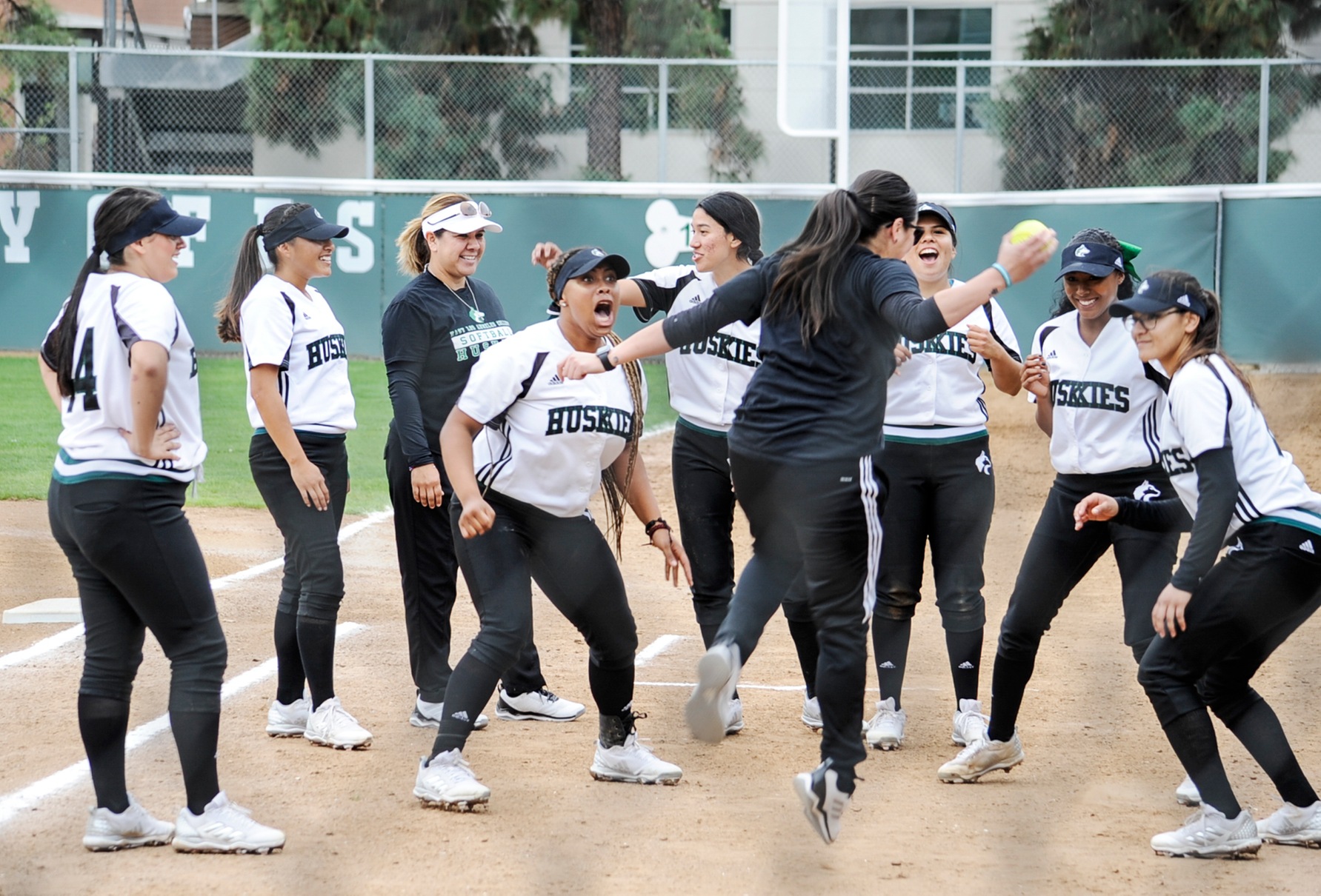 The East Los Angeles College softball team softball team defeated Rio Hondo College 9-0 on March 6, creating a 3-way tie for second place in the South Coast Conference North Division. (Photo by Tadzio Garcia)