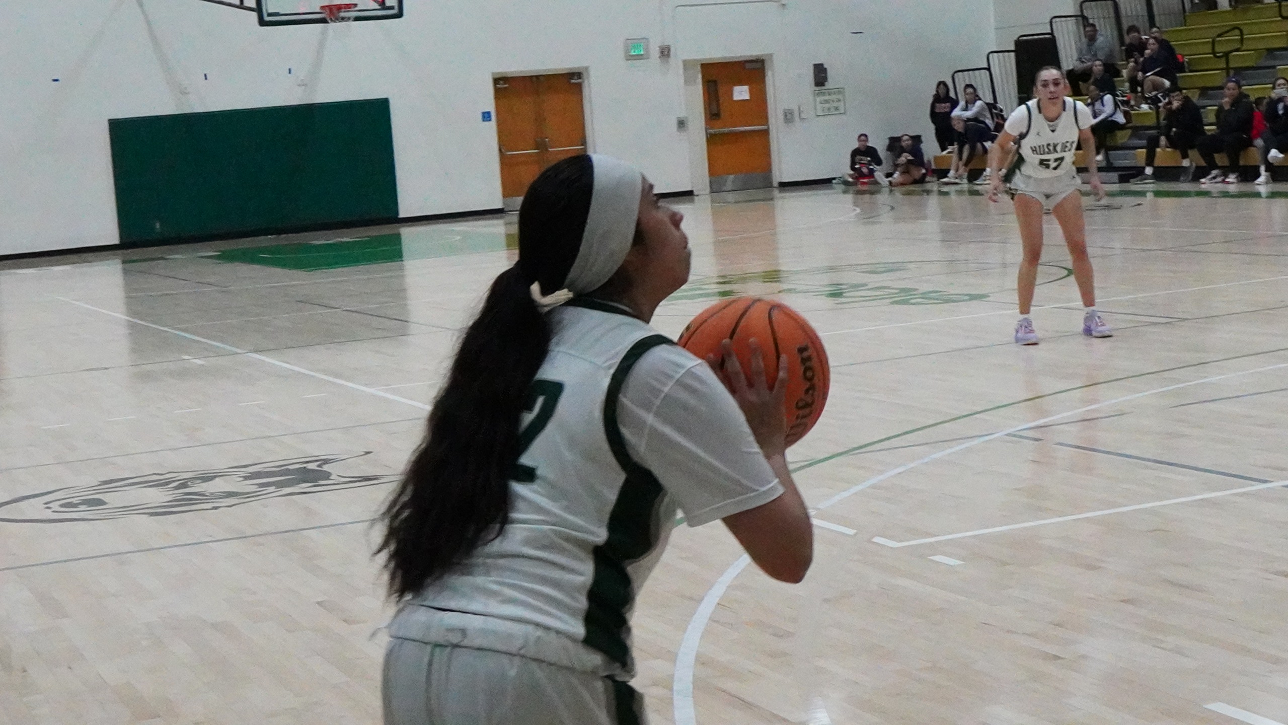 Martinez lines up to shoot her game-sealing three-pointer.