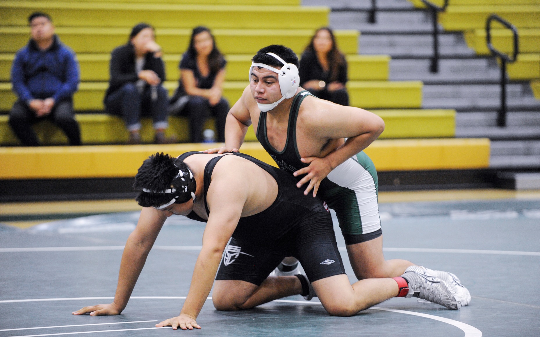 Efren Velez (pictured) wrestles in the CCCAA State Finals, Friday, Dec. 8 at Cerritos College along with Gabriel Rodriguez and Emmanuel Zepeda. (Photo from earlier in the season by Tadzio Garcia).