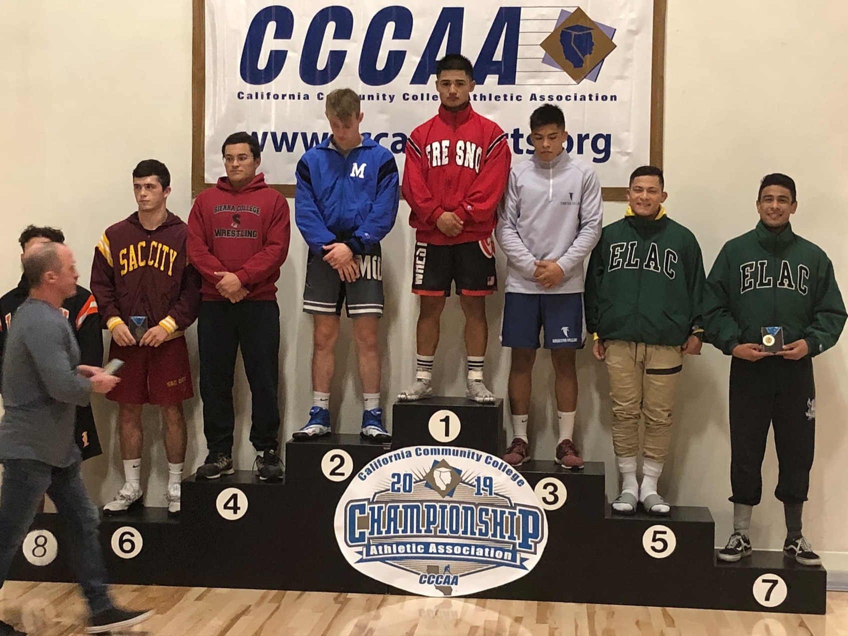 Zepeda (2nd from right) placed fifth at the 2019 State Championships