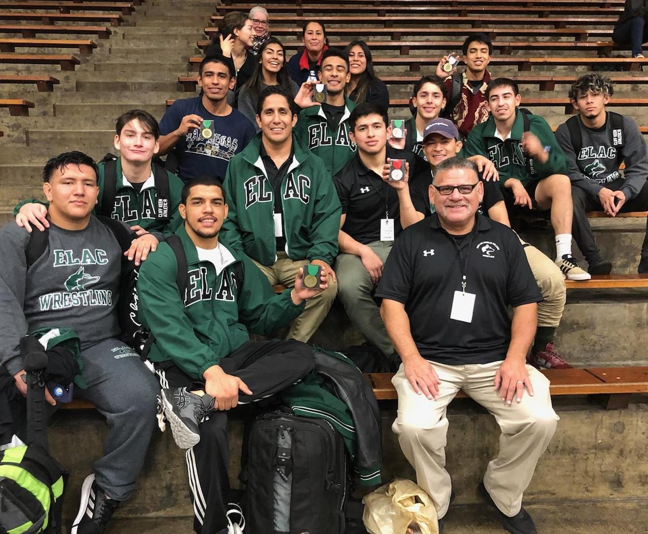 Ralph Valle with the 2019-2020 team at the CCCAA South Regionals in Santa Ana