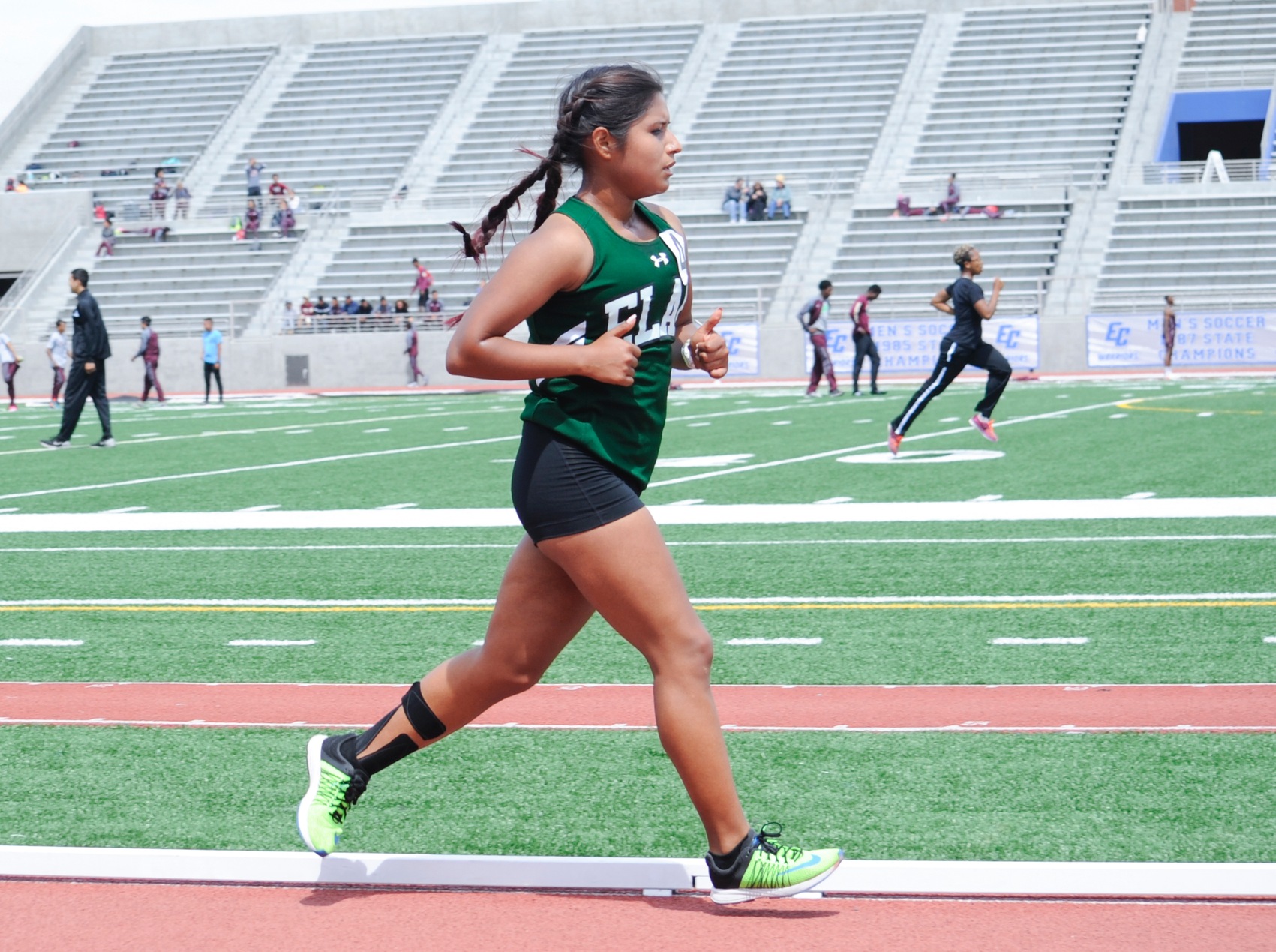 East Los Angeles College freshman Estrella Bautista placed third in the 10,000 at the SCC Championships and qualified for the SoCal Championships. (Photo by Tadzio Garcia)