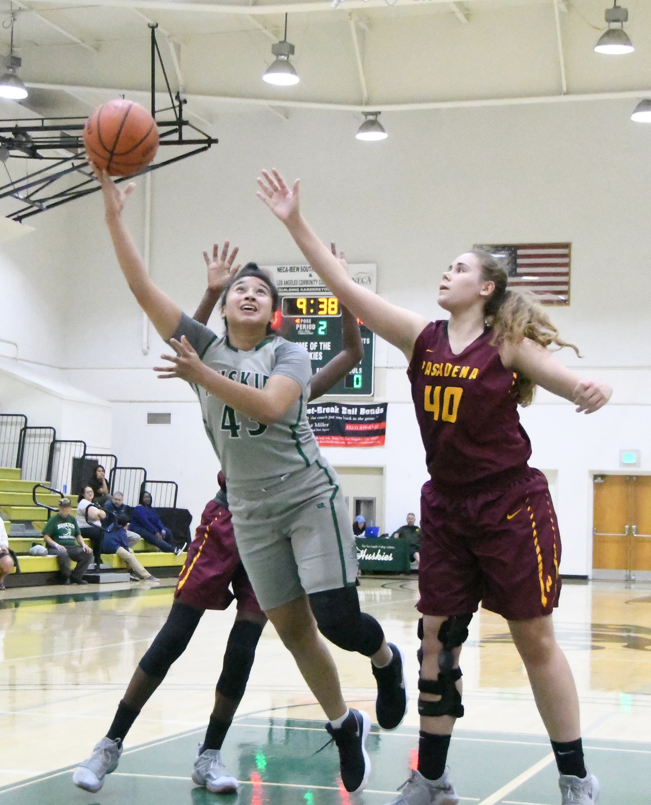 The 10th-ranked East Los Angeles College Lady Huskies lost 73-69 in overtime to unranked Pasadena City College on Feb. 2. (Photo taken Jan. 17 by DeeDee Jackson)